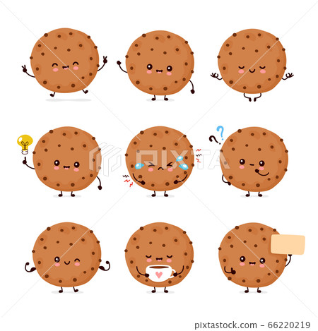 Cute happy funny chocolate cookie set collection 66220219