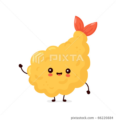 Cute happy funny tempura shrimp 66220884
