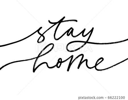 Stay home vector lettering for quarantine times 66222100