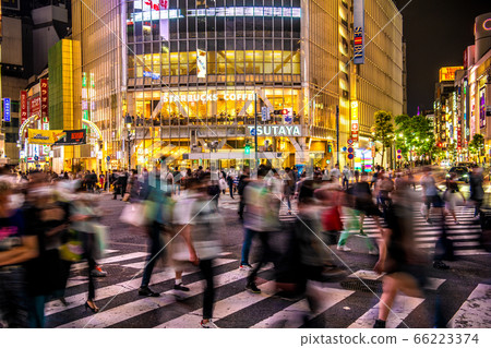 Tokyo cityscape in Japan, overlooking the scramble intersection in Shibuya (night view) Tokyo cityscape in Japan, overlooking the scramble intersection in Shibuya (night view) 66223374