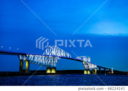 東京若狹海濱公園的東京門大橋夜景 66224141