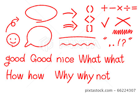 紅色的手寫的塗鴉符號 66224307