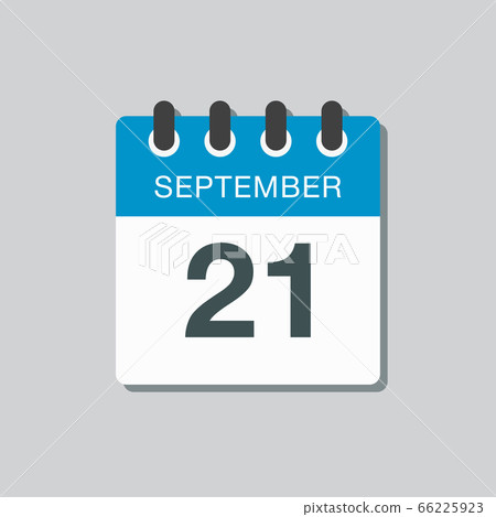 Calendar icon day 21 September, template date days 66225923