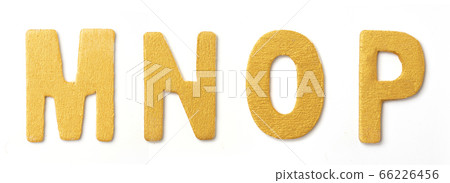gold font alphabet M,N,O,P on white gold font alphabet M,N,O,P on white 66226456