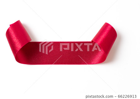 Red banners ribbons label on white 66226913
