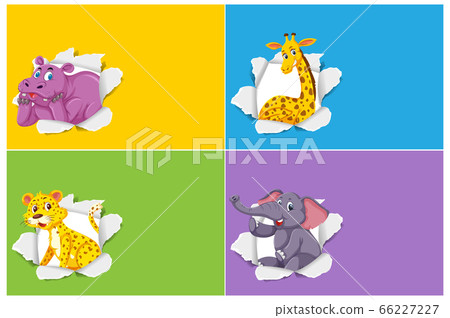 Background template design with wild animals 66227227