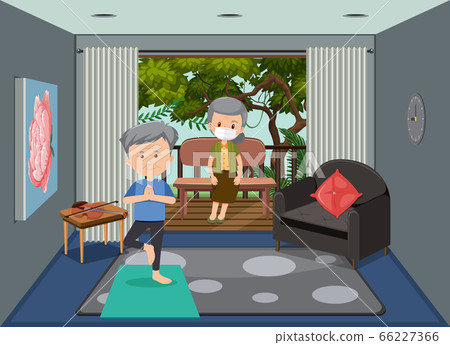 Background scene with old people staying at home Background scene with old people staying at home 66227366