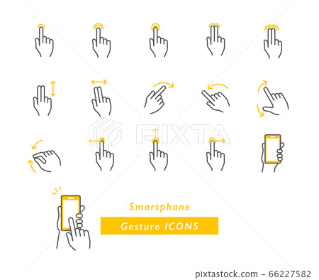 Smartphone operation gesture icon set 66227582