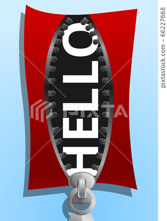 Hello zipper concept banner, cartoon style Hello zipper concept banner, cartoon style 66227668