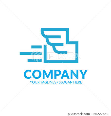 simple and memorable fast delivery package logo 66227839