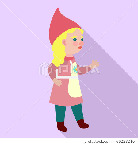 Woman dwarf icon, flat style 66228210