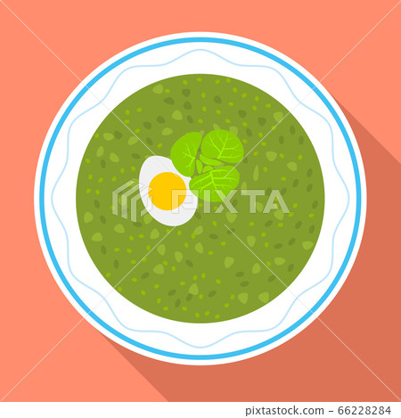 Spinach soup icon, flat style Spinach soup icon, flat style 66228284