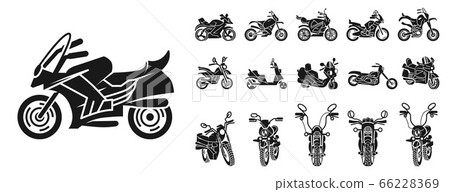 Motorbike icons set, simple style 66228369