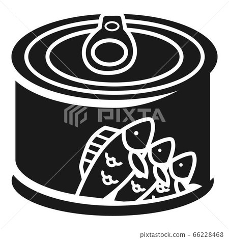 Canned sardines round icon, simple style 66228468