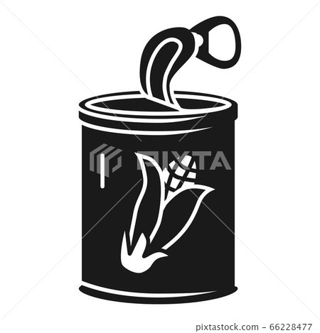 Open can of corn icon, simple style 66228477