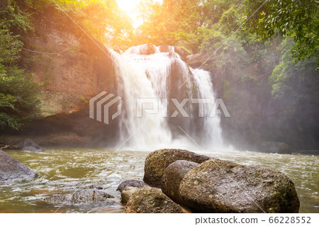 Haew Suwat Waterfall in Khao Yai National Park, Haew Suwat Waterfall in Khao Yai National Park, 66228552