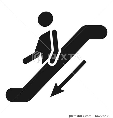 Down escalator icon, simple style Down escalator icon, simple style 66228570