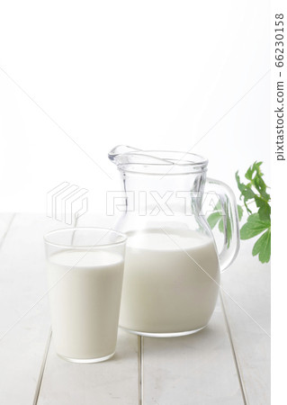 A Glass of Milk; Pitcher of Milk – License Images – 77175 ❘ StockFood