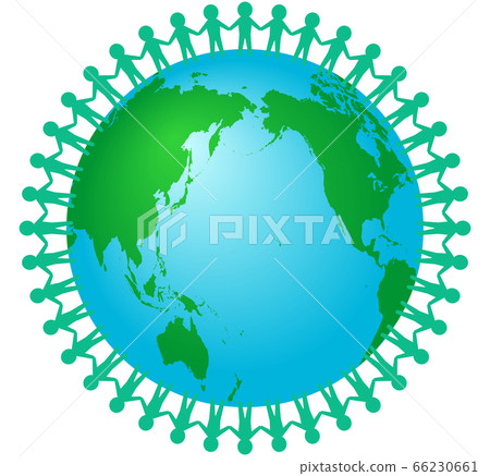 People holding hands on earth 66230661