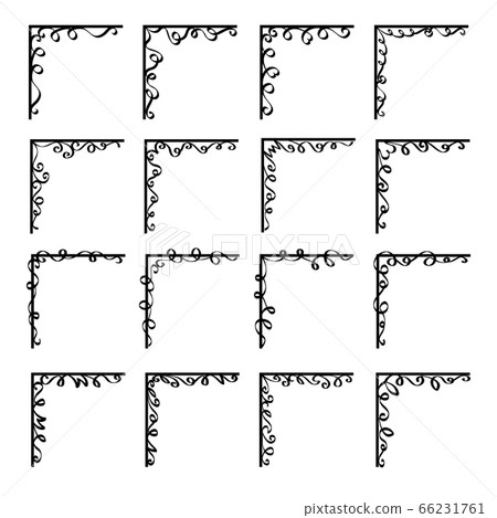 Victorian flourish corners isolated on white 66231761