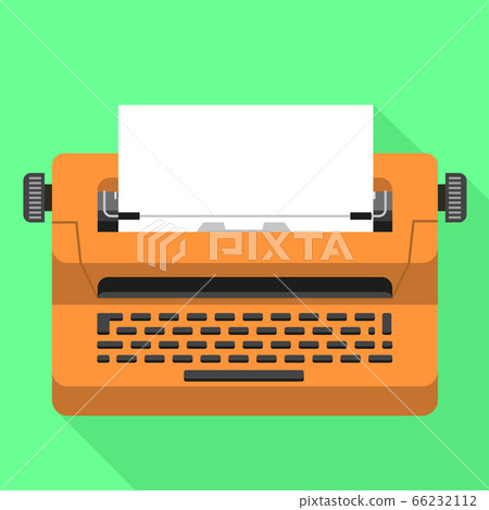 Office typewriter icon, flat style Office typewriter icon, flat style 66232112