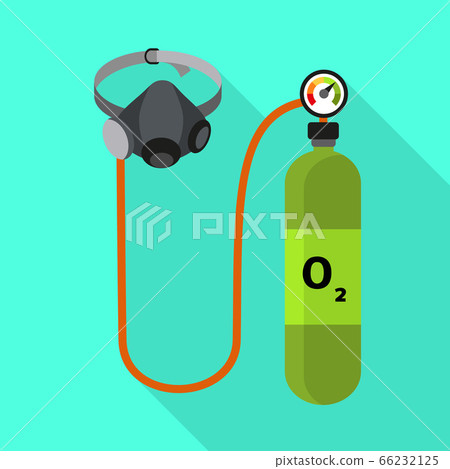 Oxygen cylinder icon, flat style Oxygen cylinder icon, flat style 66232125