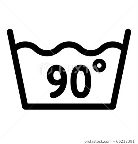Wash at 90 degree or bellow icon, outline style 66232391