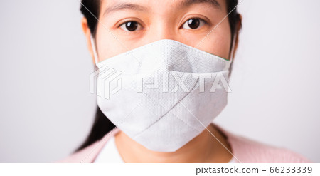 woman wearing protection face mask against 66233339