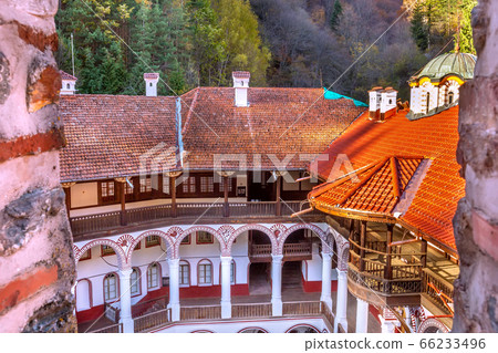 Rila monastery inner yard view, Bulgaria Rila monastery inner yard view, Bulgaria 66233496