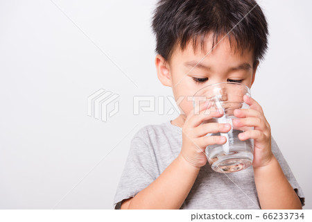Closeup Asian face, Little children boy drinking 66233734