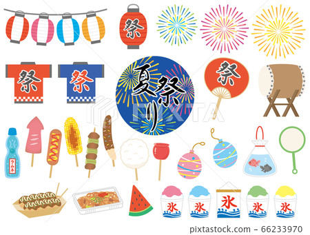 Summer festival material icon set Summer festival material icon set 66233970