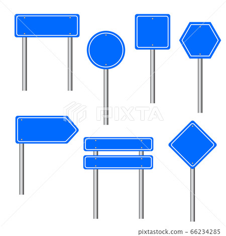 Blue traffic signs. Road board text panel, mockup 66234285
