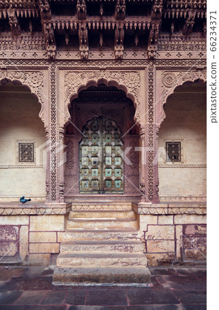 Arched gateway in Mehrangarh fort. Jodhpur, Rajasthan, India 66234371