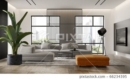 Minimalist Interior of modern living room 3D rendering 66234395