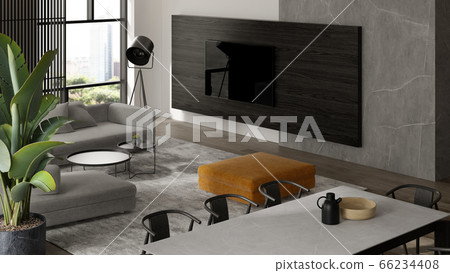 Minimalist Interior of modern living room 3D rendering Minimalist Interior of modern living room 3D rendering 66234408