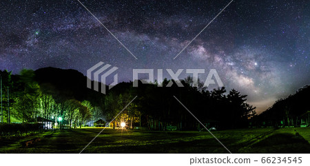 營地周圍的銀河系(全景照片) 營地周圍的銀河系(全景照片) 66234545