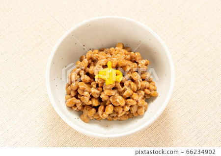 Very small grain natto in a small bowl. (With mustard) Very small grain natto in a small bowl. (With mustard) 66234902