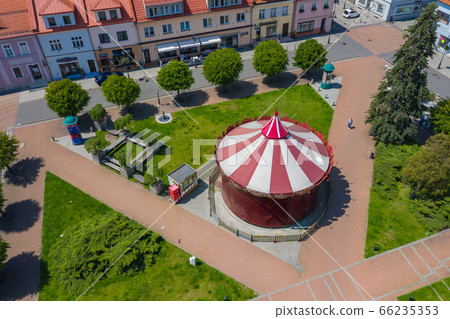 Aerial view of central square in Zory. Upper Silesia. Poland. Aerial view of central square in Zory. Upper Silesia. Poland. 66235353