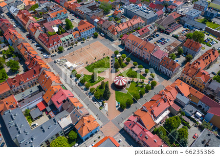 Aerial view of central square in Zory. Upper Silesia. Poland. Aerial view of central square in Zory. Upper Silesia. Poland. 66235366