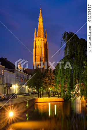 Church of Our Lady and canal. Brugge Bruges, Belgium Church of Our Lady and canal. Brugge Bruges, Belgium 66235417