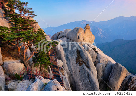 View from Ulsanbawi rock peak on sunset. Seoraksan National Park, South Corea 66235432