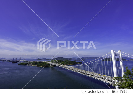 岡山縣倉敷市的瀨戶大橋和鹽鄉群島 岡山縣倉敷市的瀨戶大橋和鹽鄉群島 66235993