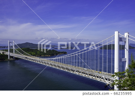 岡山縣倉敷市的瀨戶大橋和鹽鄉群島 岡山縣倉敷市的瀨戶大橋和鹽鄉群島 66235995