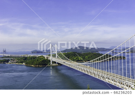 岡山縣倉敷市的瀨戶大橋和鹽鄉群島 岡山縣倉敷市的瀨戶大橋和鹽鄉群島 66236203