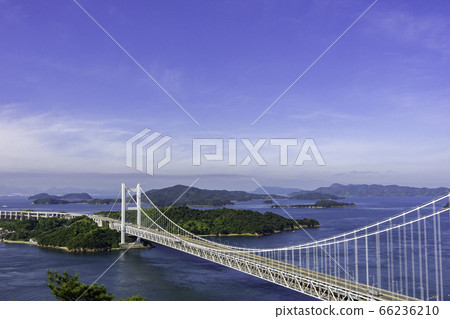 岡山縣倉敷市的瀨戶大橋和鹽鄉群島 岡山縣倉敷市的瀨戶大橋和鹽鄉群島 66236210