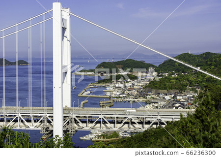岡山縣倉敷市瀨戶大橋和下水港 岡山縣倉敷市瀨戶大橋和下水港 66236300