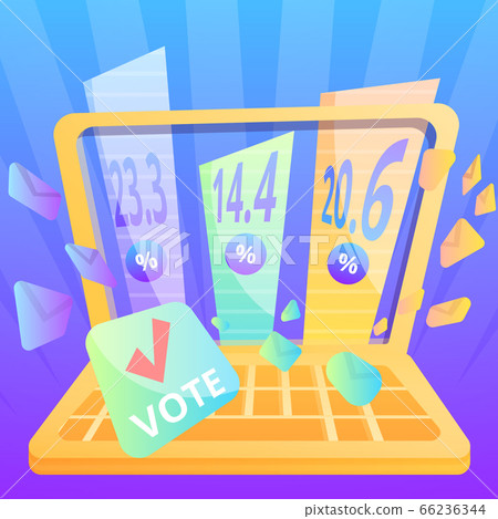 Online vote concept background, cartoon style 66236344