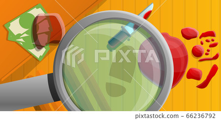 Crime investigation concept banner, cartoon style 66236792