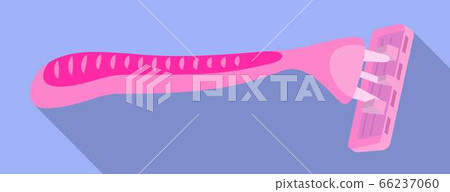 Woman pink razor icon, flat style 66237060