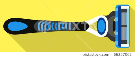 Man razor blade icon, flat style Man razor blade icon, flat style 66237062